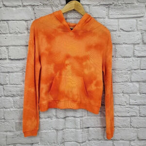 URBAN OUTFITTERS | Hooded Tie Dye Thermal Cropped Kangaroo Pocket Top Sz XS